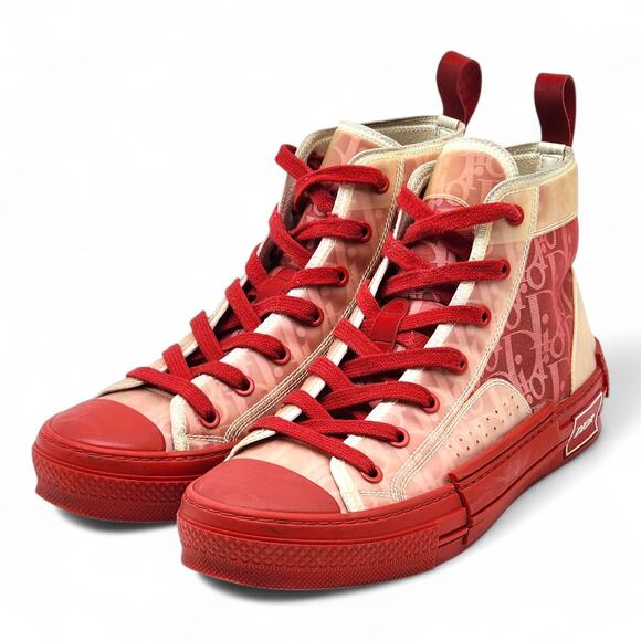 Christian Dior B23 High-Top Oblique Sneakers Bordeaux/Rouge EU 39
